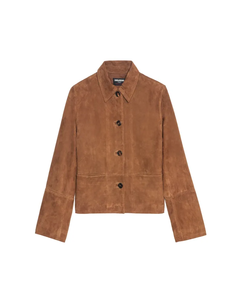 Zadig & Voltaire Jacke Lessa 100% Suede-leder Cognac