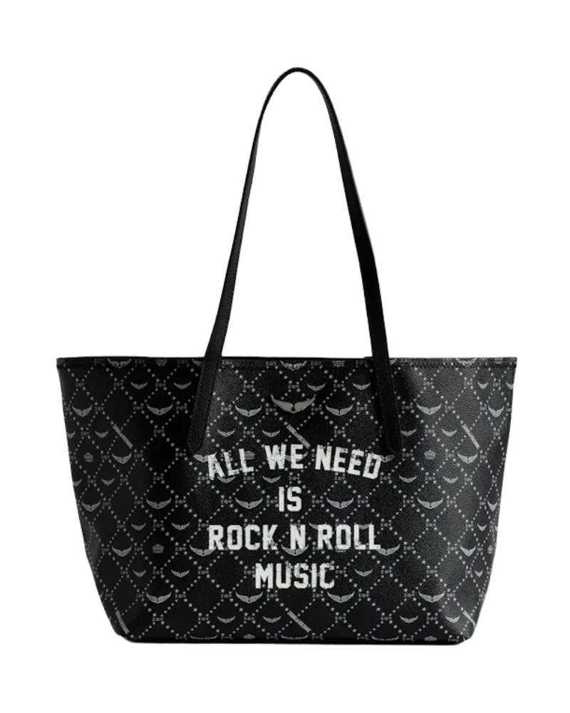 Zadig & Voltaire Z Shopper Monogram Music Tag Tasche Schwarz