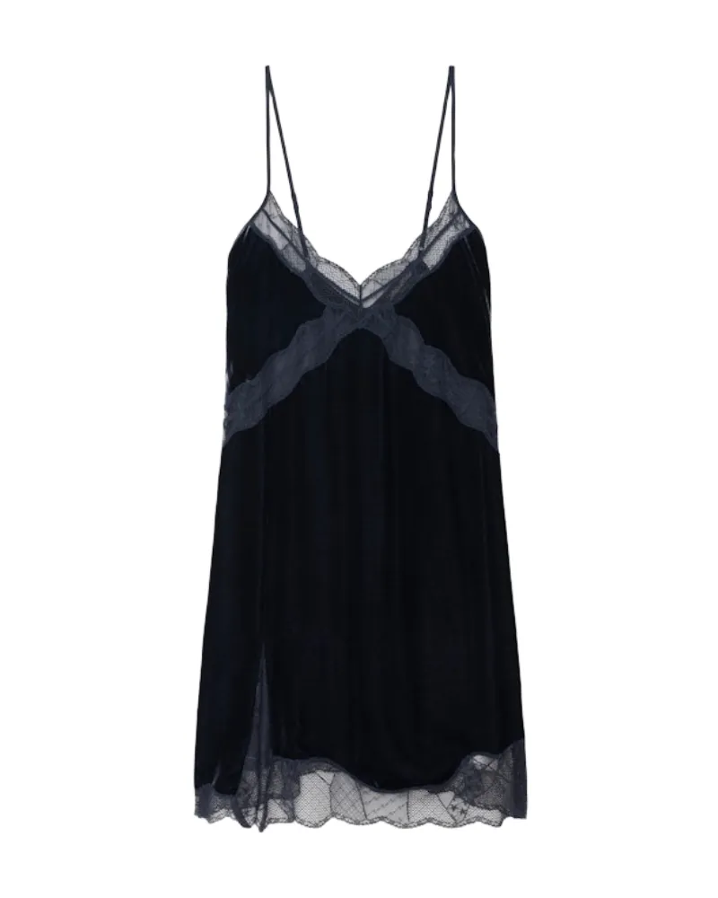 Zadig & Voltaire Kleid Rishi Samt Blau