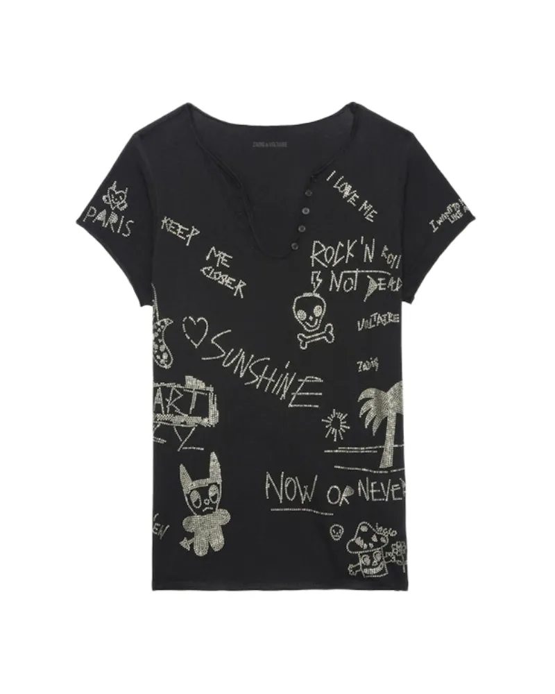 Zadig & Voltaire Henley-Shirt Schwarz