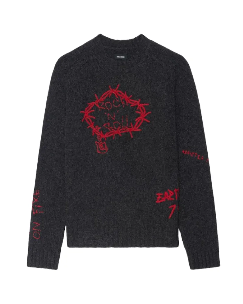 Zadig & Voltaire Pullover Jordan 100% Merinowolle Grau