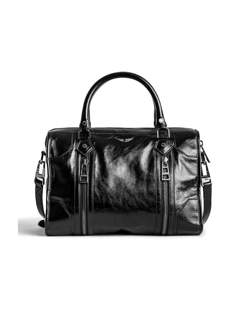 Zadig & Voltaire Sunny Medium #2 Vintage Patent Tasche Schwarz