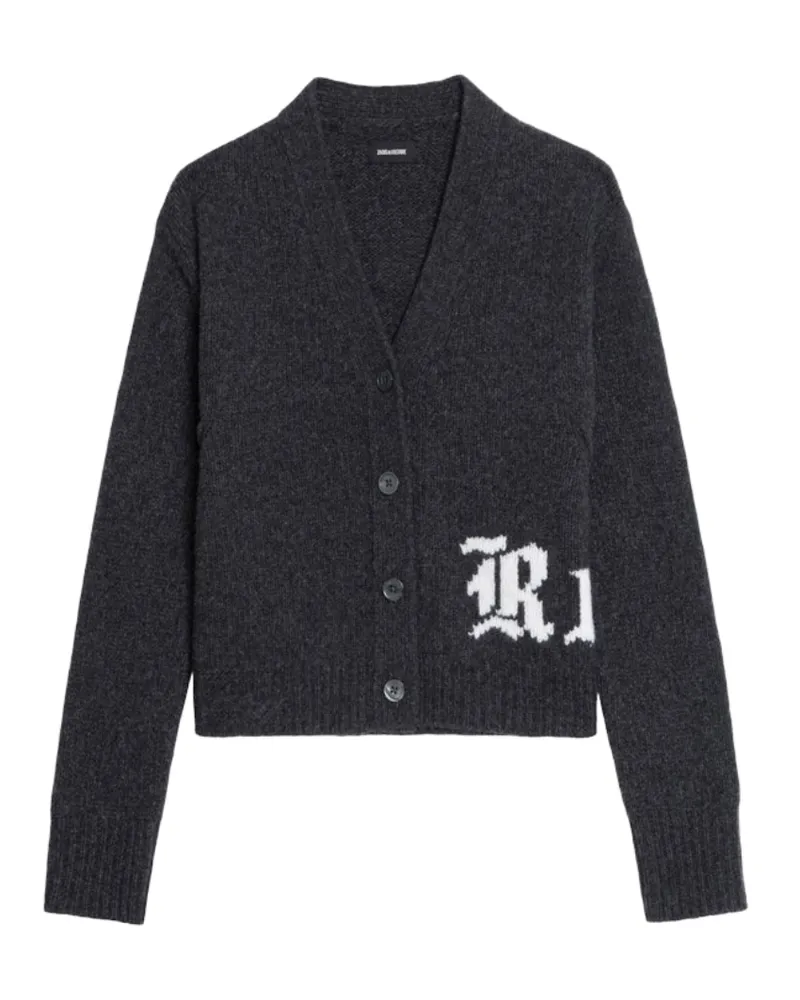 Zadig & Voltaire Cardigan Masy 100% Merinowolle Grau