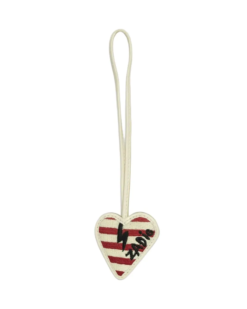 Zadig & Voltaire Schlüsselanhänger Flash Heart Weiß
