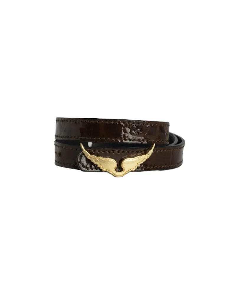 Zadig & Voltaire Armband Rock Croco Braun