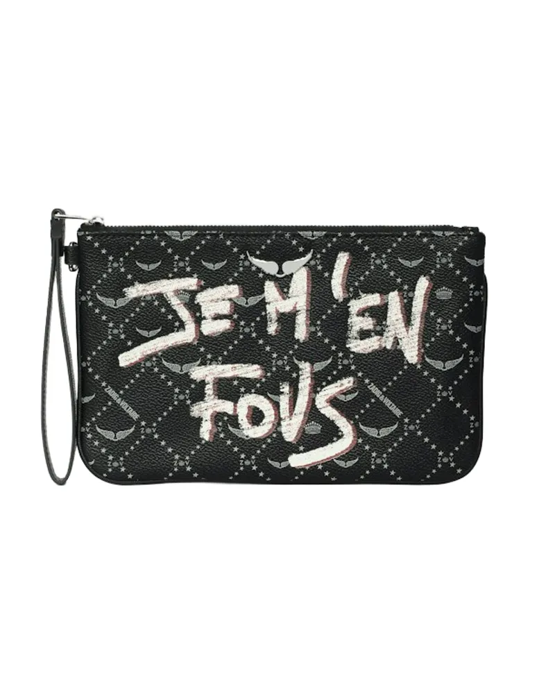 Zadig & Voltaire Z Pouch Monogram Tag Clutch Schwarz