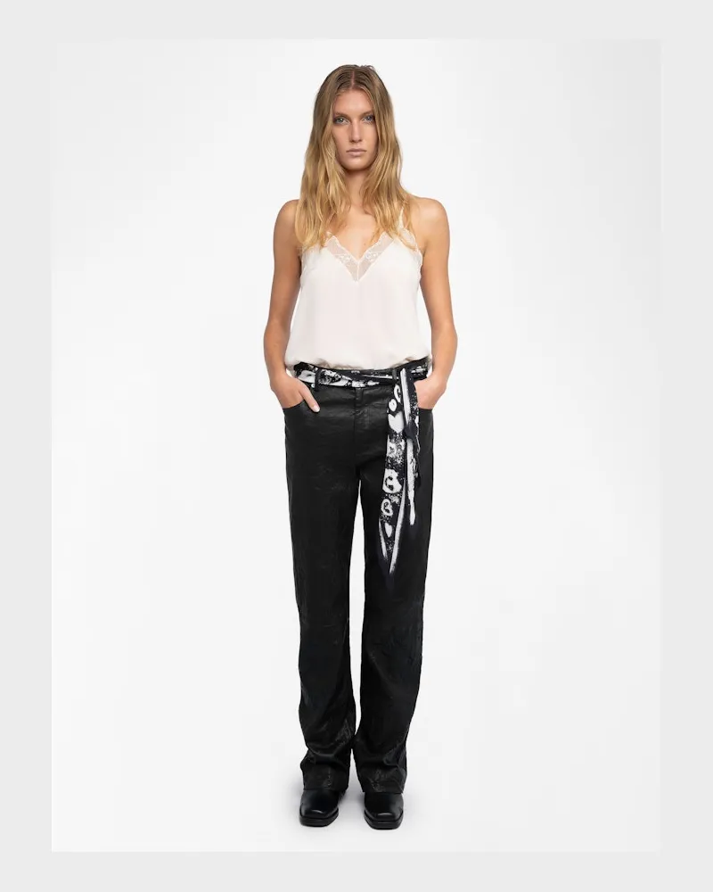 Zadig & Voltaire Christy Caraco 100% Seide Ecru