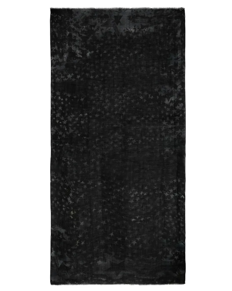 Zadig & Voltaire Schal Judy Stars 100 100% Wolle Grau
