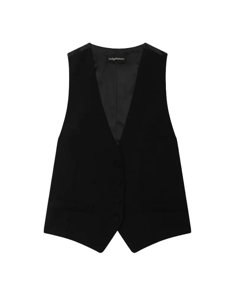 Zadig & Voltaire Elina Weste 100% Wolle Schwarz