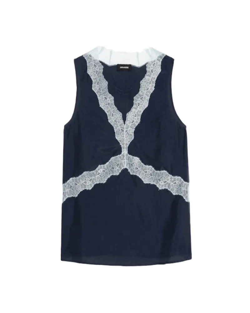 Zadig & Voltaire Trägertop Tasao 100% Seide Blau