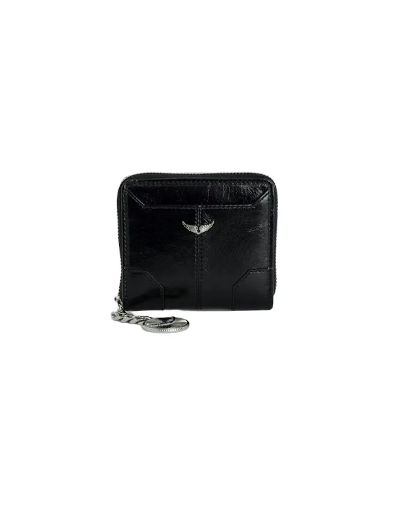 Zadig & Voltaire Geldbörse Sunny Mini Vintage Patent Schwarz