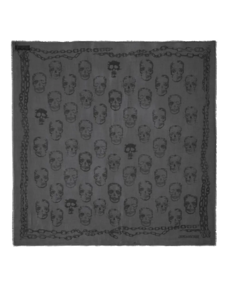 Zadig & Voltaire Schal Kerry Skull 135 Grau