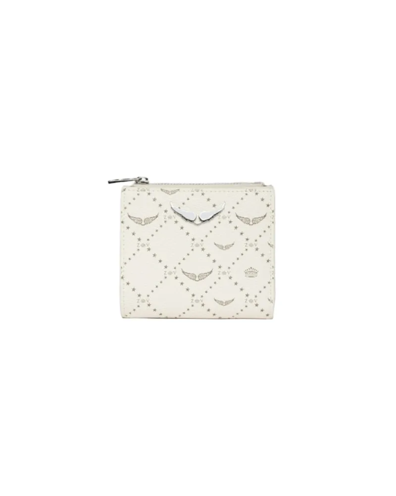Zadig & Voltaire ZV Wallet Monogram Brieftasche Weiß