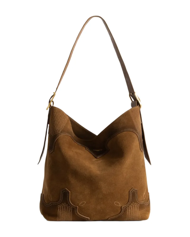 Zadig & Voltaire Jane Hobo Western Used Tasche Braun