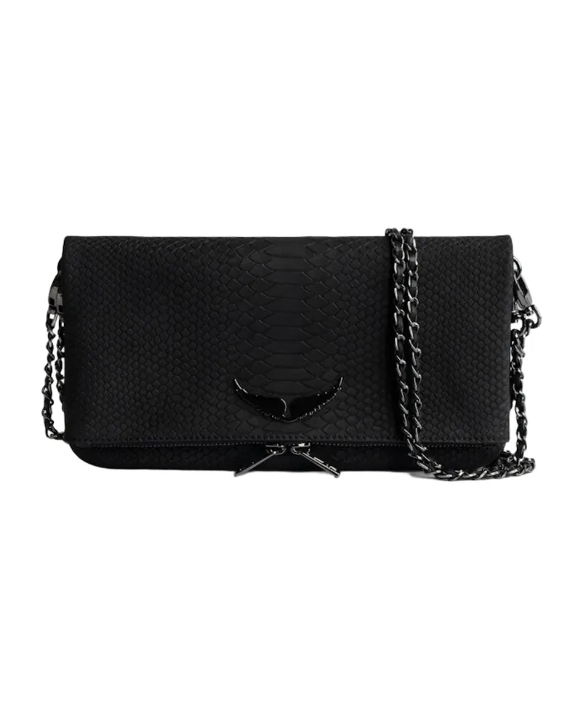 Zadig & Voltaire Rock Soft Savage Clutch Schwarz
