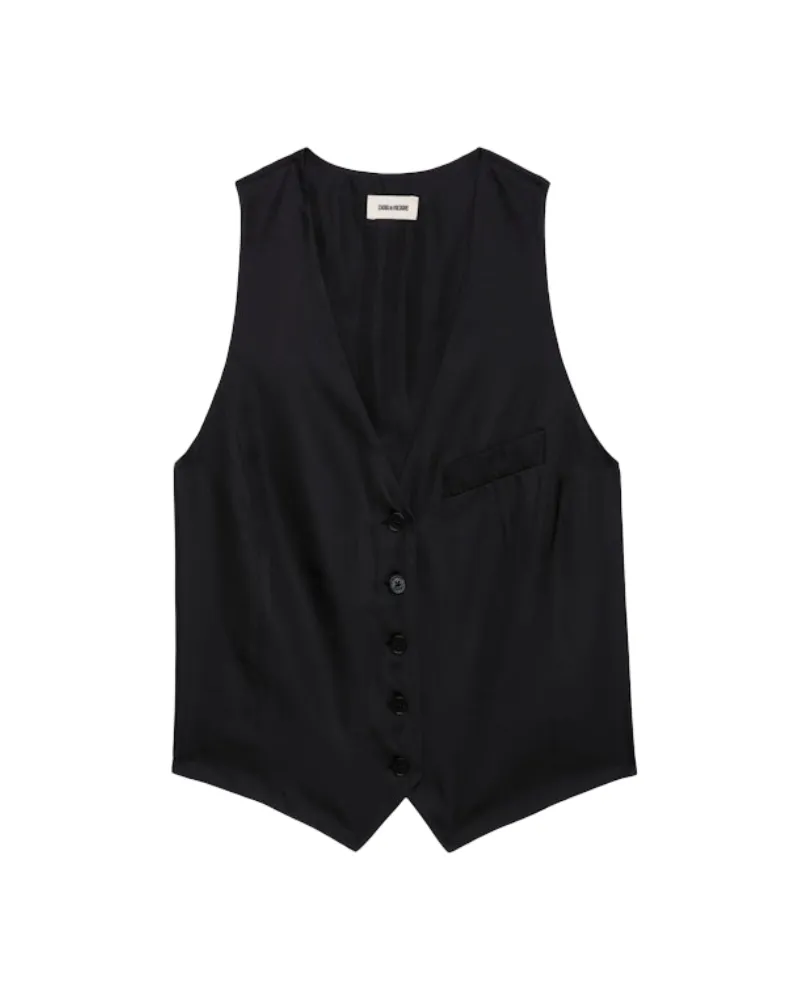 Zadig & Voltaire Weste Emaux Satin Schwarz