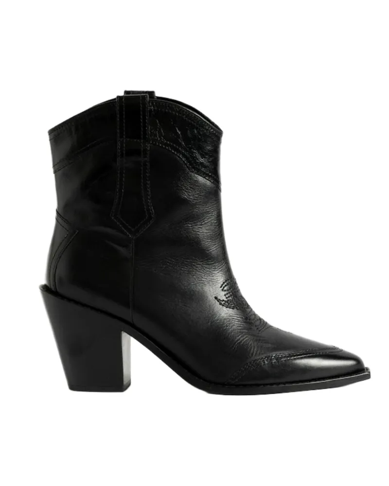 Zadig & Voltaire Cara Vintage Patent Stiefel Schwarz