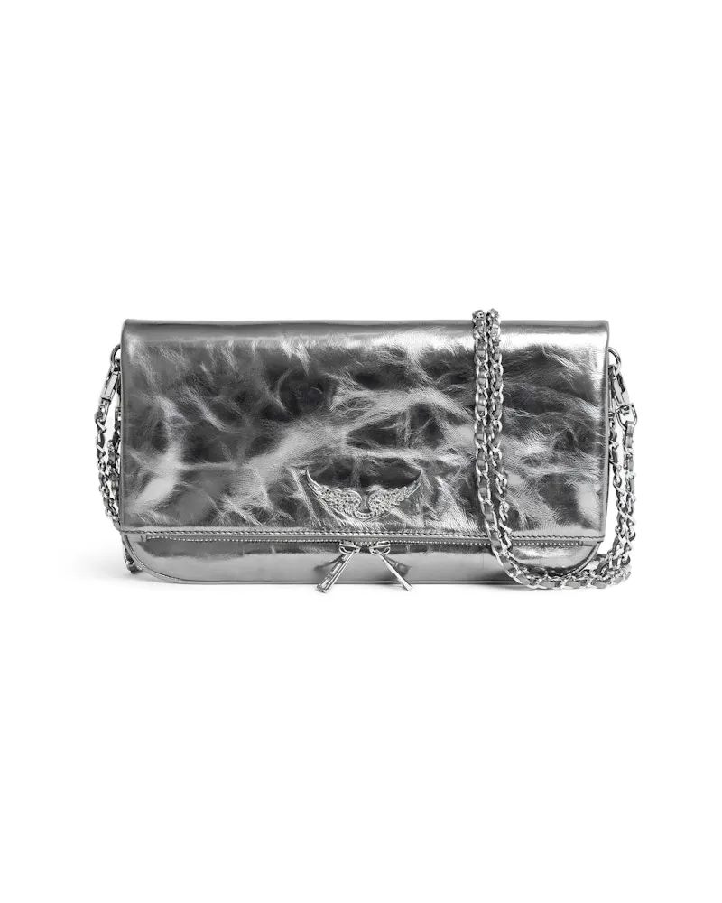 Zadig & Voltaire Clutch Rock Vintage Metal Grau