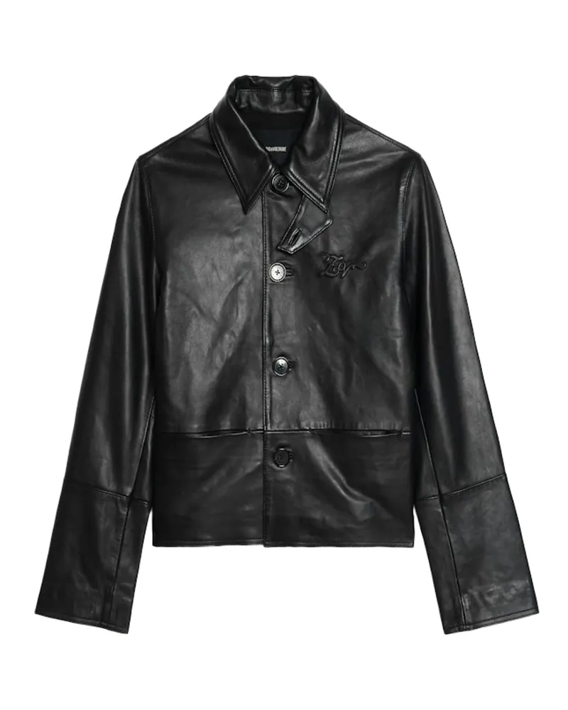 Zadig & Voltaire Lessa Jacke Leder Schwarz
