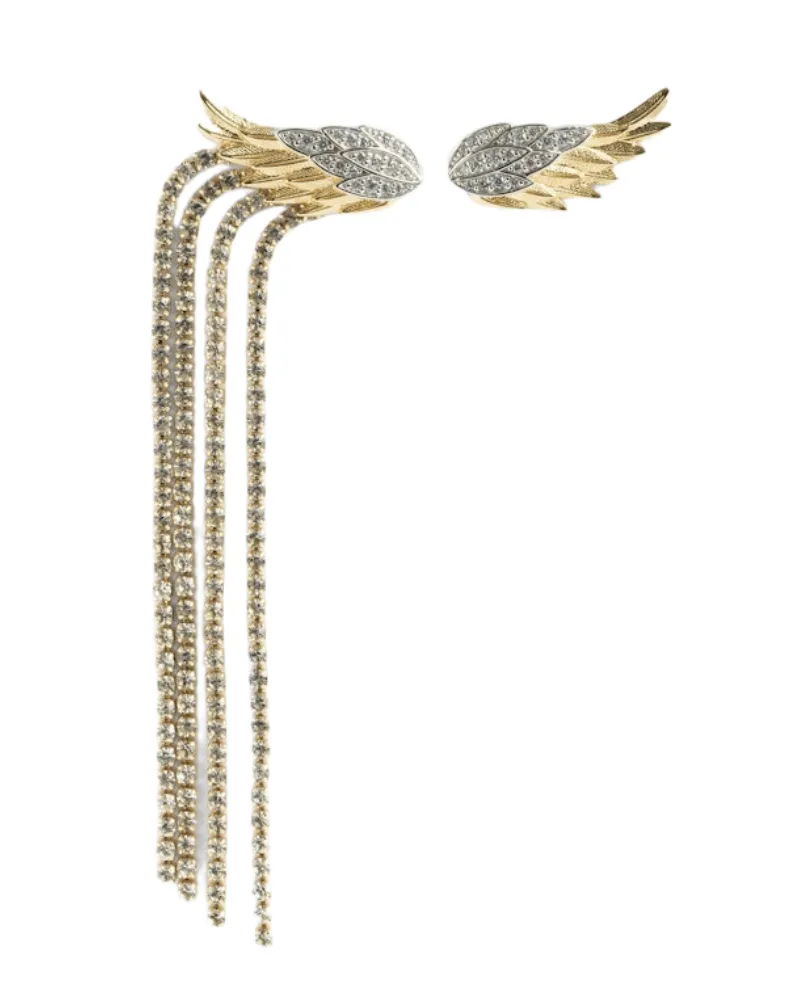 Zadig & Voltaire Ohrringe Rock Feather Strass Gold
