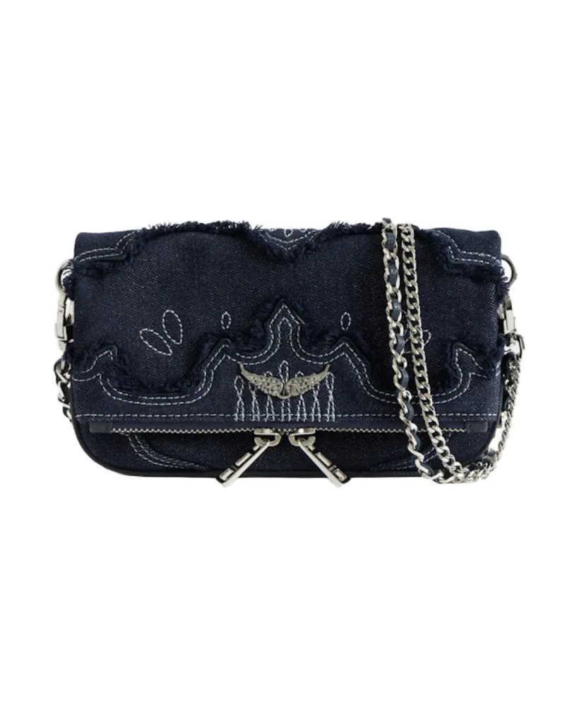 Zadig & Voltaire Clutch Rock Mini Denim Blau