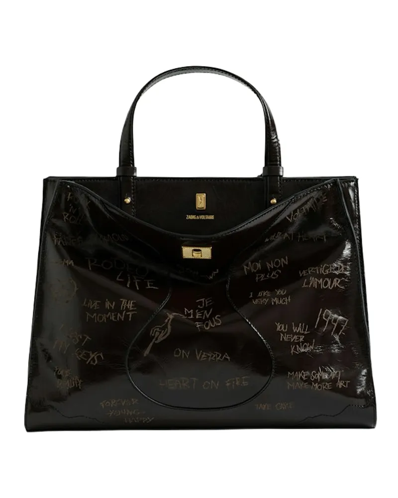 Zadig & Voltaire Jack Vintage Patent Laser Tasche Braun