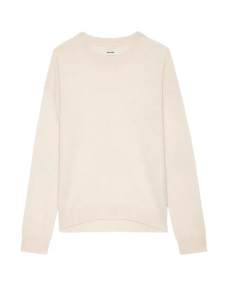 Zadig & Voltaire Pullover Cici Patch 100% Kaschmir Weiß