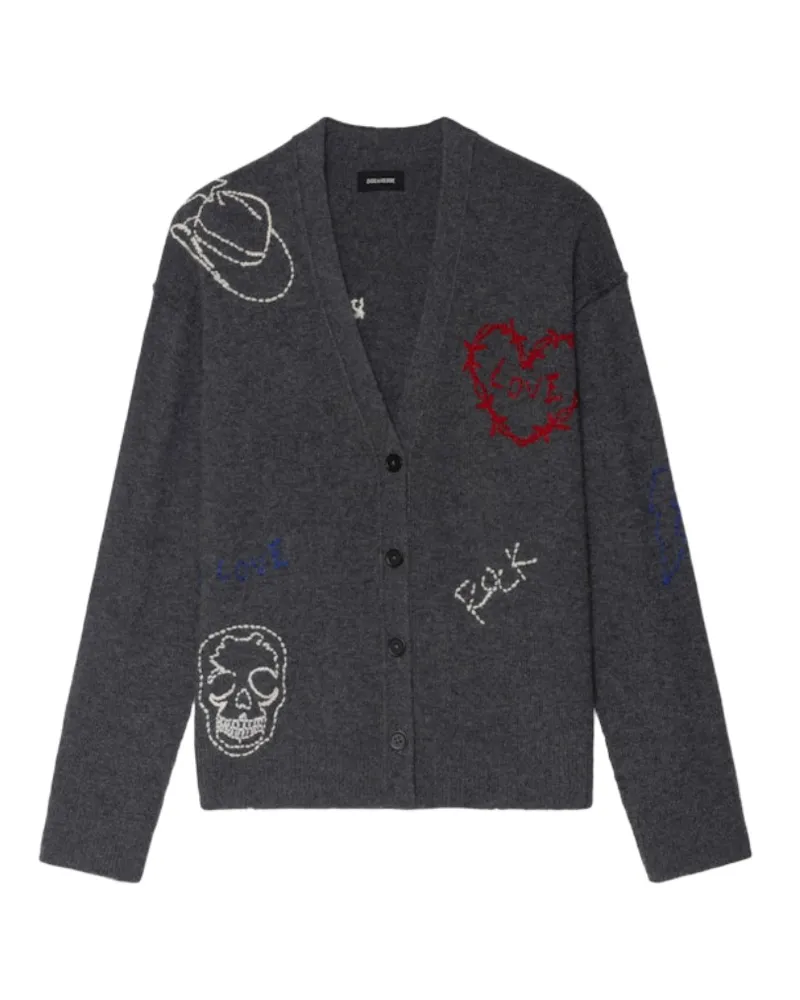 Zadig & Voltaire Cardigan Mirkaz 100% Kaschmir Grau