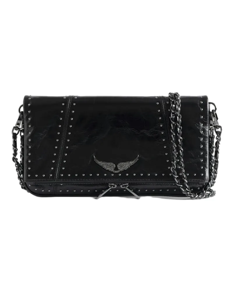 Zadig & Voltaire Clutch Rock Vintage Patent Studs Schwarz
