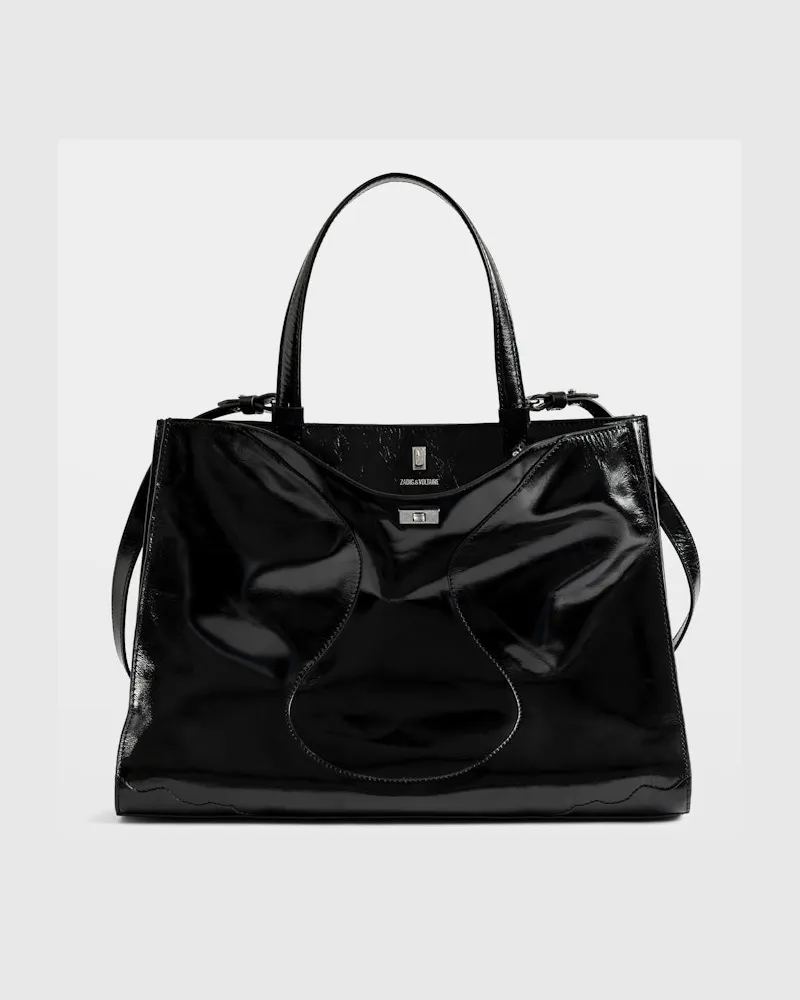 Zadig & Voltaire Jack Vintage Patent Tasche Schwarz