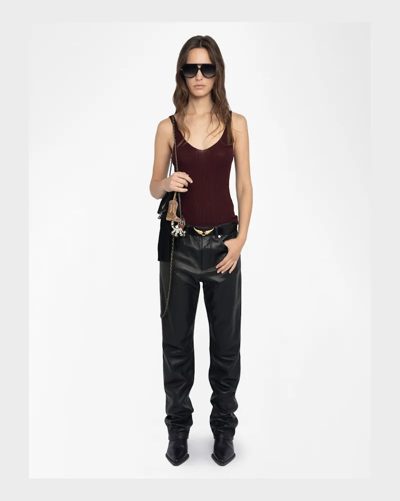 Zadig & Voltaire Nora Tanktop 100% Kaschmir Burgundy