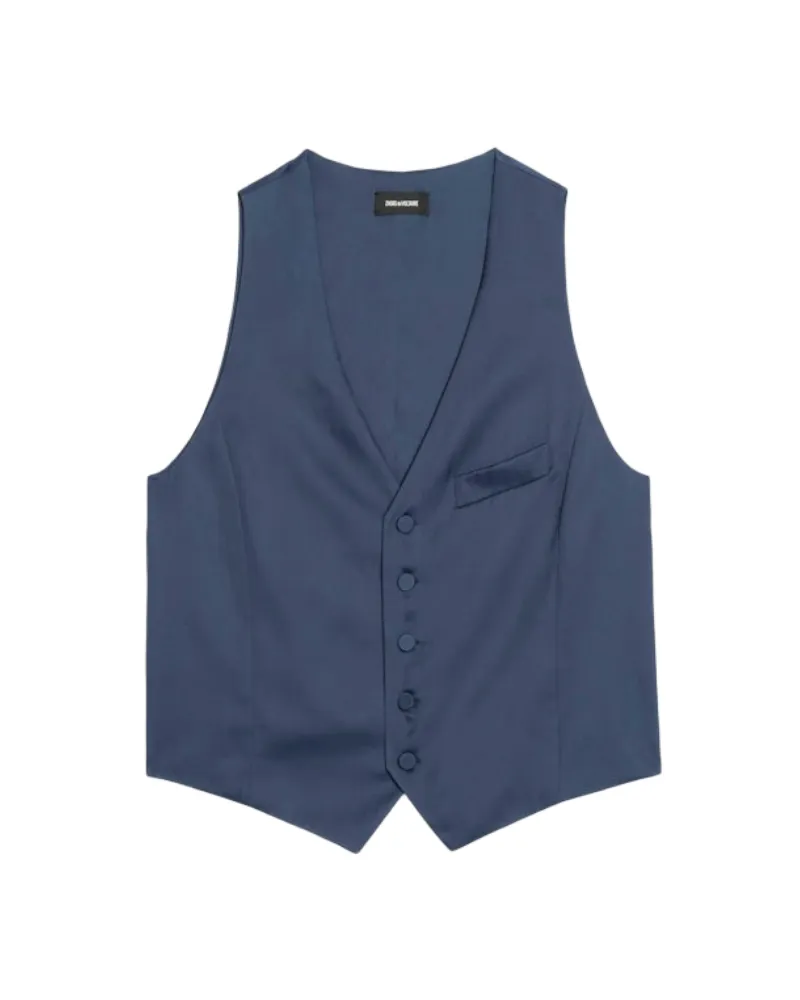 Zadig & Voltaire Weste Emaux Satin Blau