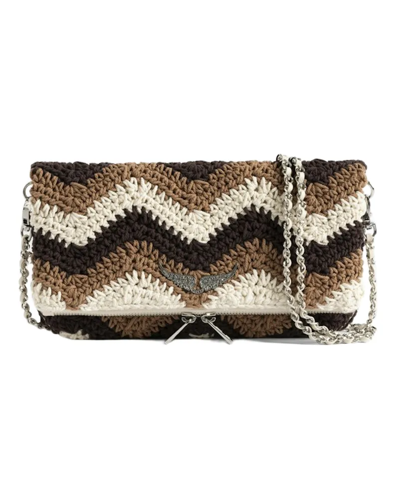 Zadig & Voltaire Rock Macramé Clutch Braun