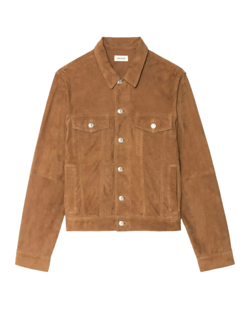 Zadig & Voltaire Jacke Bases Veloursleder Braun