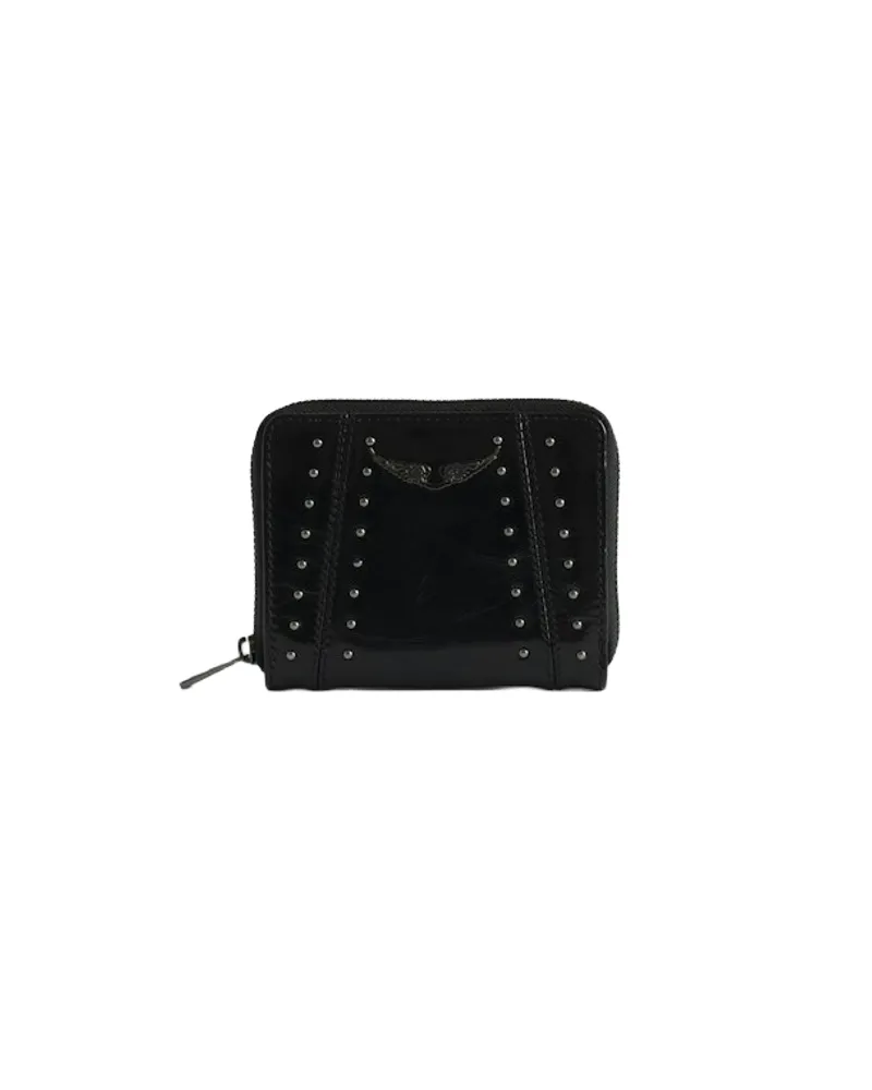 Zadig & Voltaire Geldbörse Mini ZV Vintage Patent Studs Schwarz