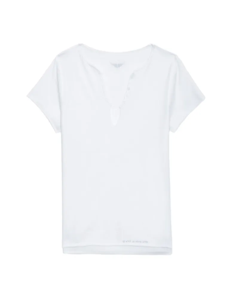 Zadig & Voltaire Henley-Shirt Tuni Weiß
