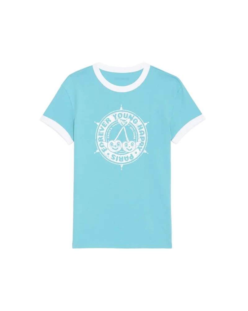 Zadig & Voltaire T-shirt Walk Wappen Aqua