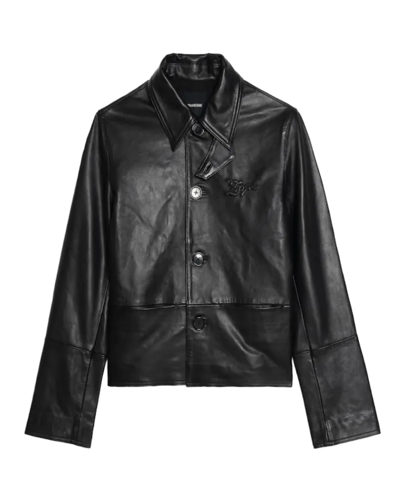 Zadig & Voltaire Blouson Lessa Leder Schwarz