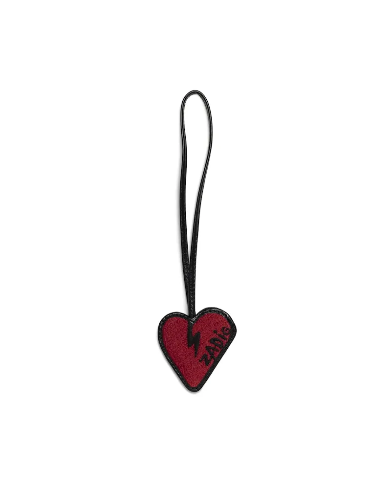Zadig & Voltaire Schlüsselanhänger Flash Heart Schwarz