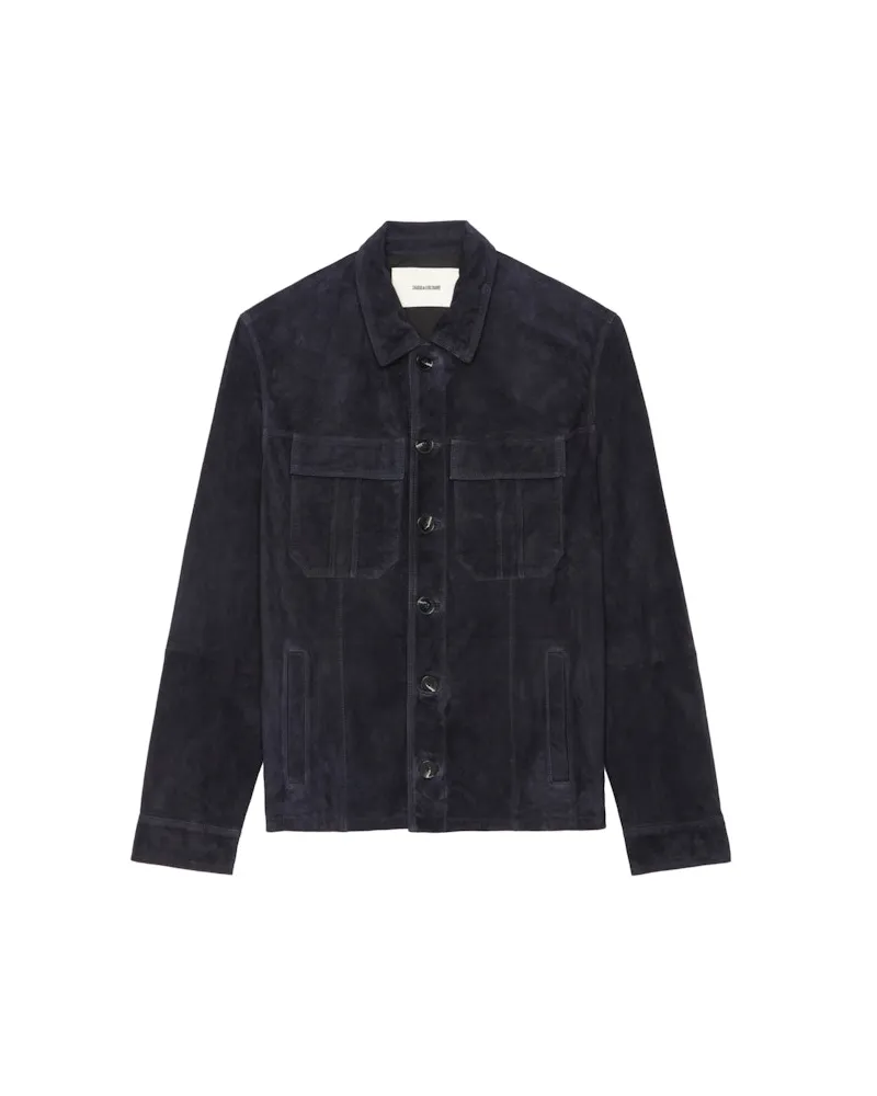 Zadig & Voltaire Kuba Leder-suede Jacke Encre