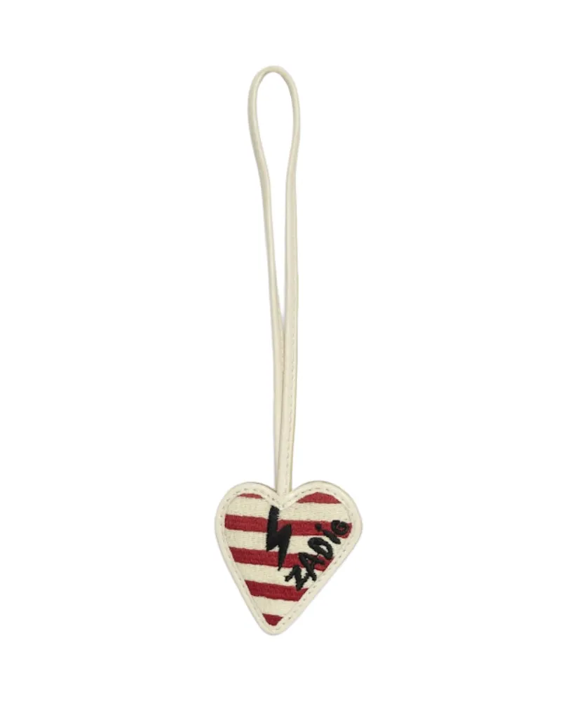 Zadig & Voltaire Schlüsselanhänger Flash Heart Weiß