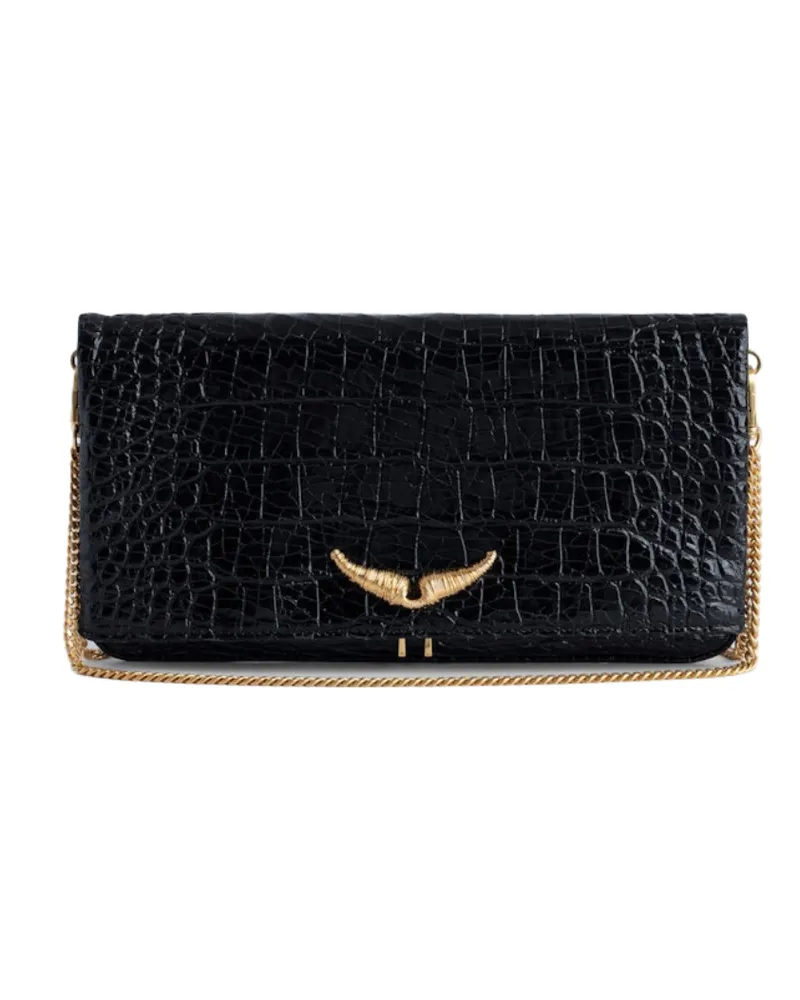 Zadig & Voltaire Rock Goossens Geprägte Clutch Schwarz