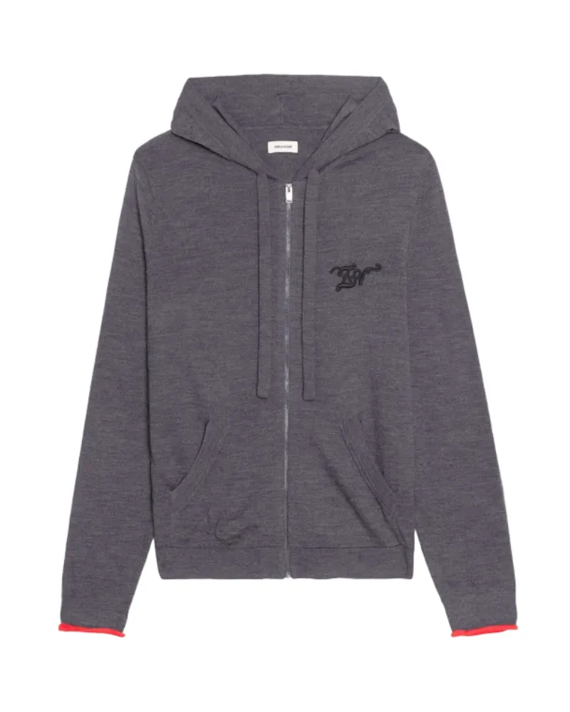 Zadig & Voltaire Cardigan Clash 100% Wolle Grau