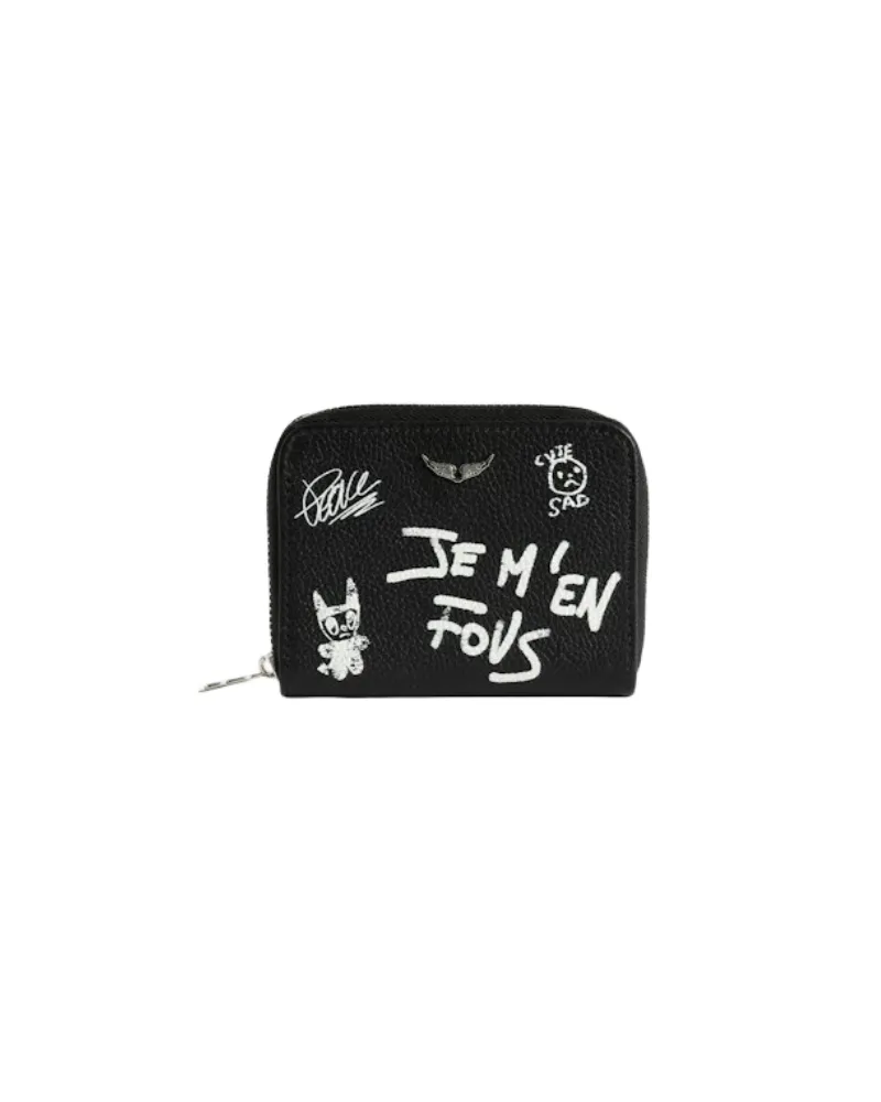 Zadig & Voltaire Mini ZV Arty Tag Geldbörse Schwarz