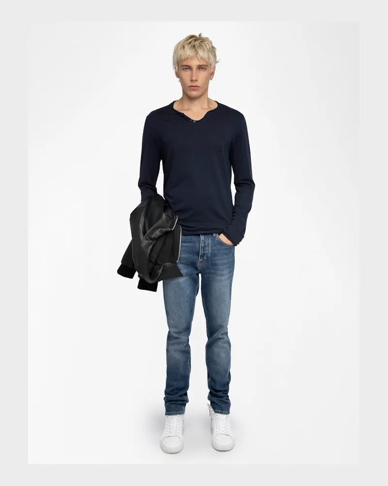 Zadig & Voltaire Henley-shirt Monastir Encre