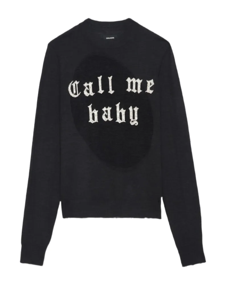 Zadig & Voltaire Pullover Ivy 100% Merinowolle Grau