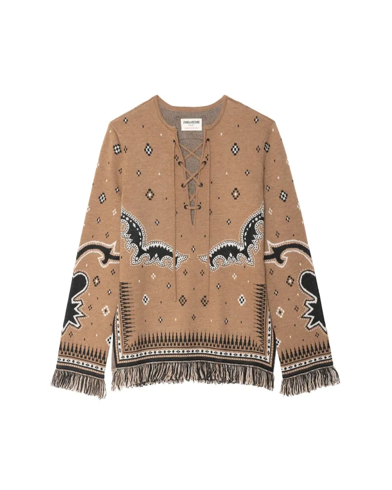 Zadig & Voltaire Pullover Leon 100% Merinowolle Daim