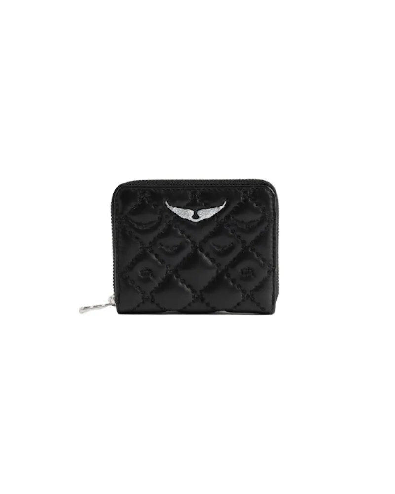 Zadig & Voltaire Geldbörse Mini ZV Gesteppt Monogramm Schwarz