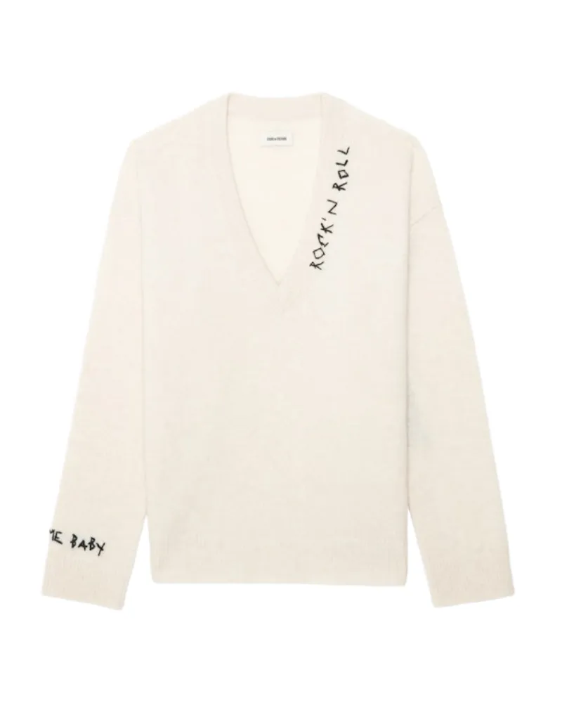 Zadig & Voltaire Pullover Mikyz 100% Kaschmir Weiß