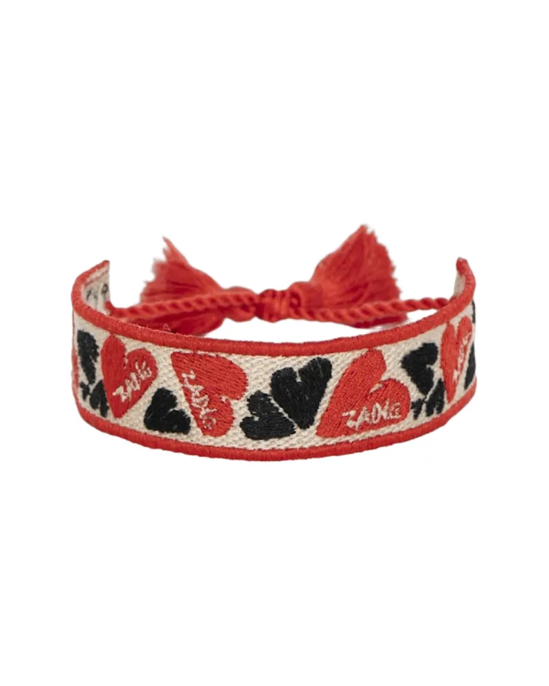 Zadig & Voltaire Zadig Gewebtes Herz Armband Weiß